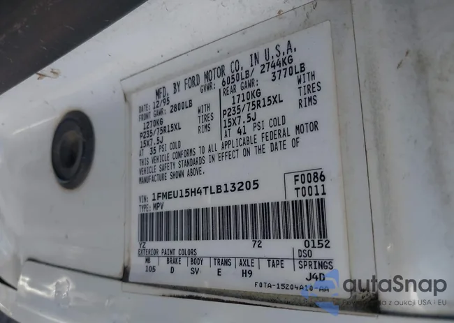 1FMEU15H4TLB13205: 44093897