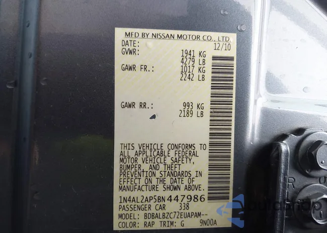 1N4AL2AP5BN447986: 44094047