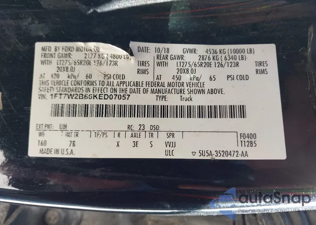 1FT7W2B66KED07057: 44094078