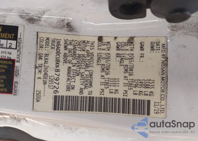 1N6AD0CU8KN879726: 44094104