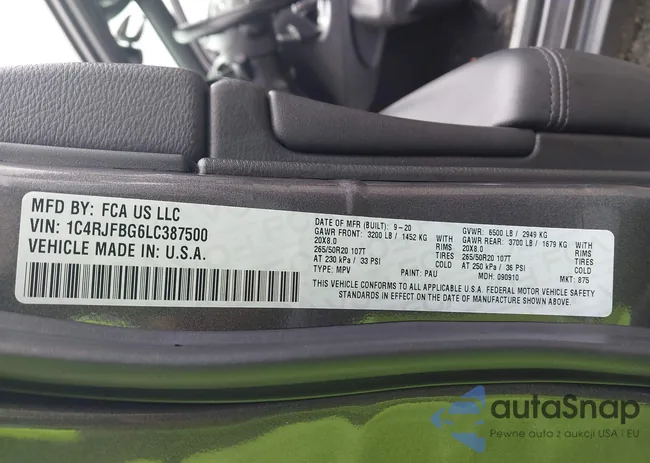 1C4RJFBG6LC387500: 44094136