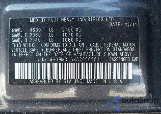 4S3BMDL6XC2020284: 44093220