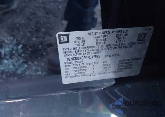 1GNSKBKC2GR347588: 44093437