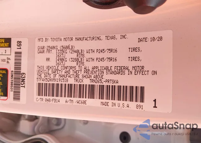 5TFAX5GNXMX191518: 44093488