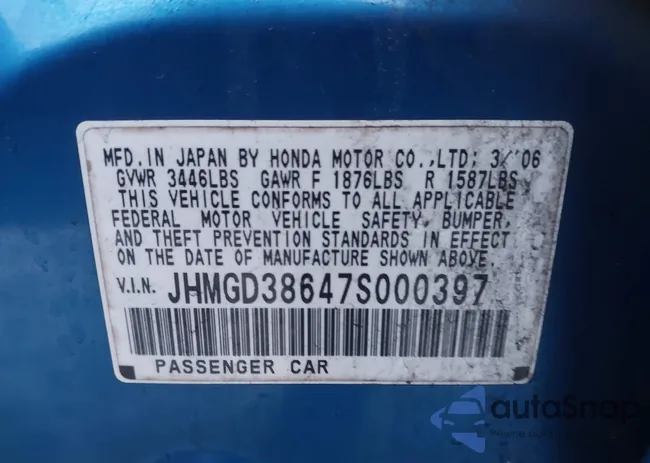 JHMGD38647S000397: 44094638