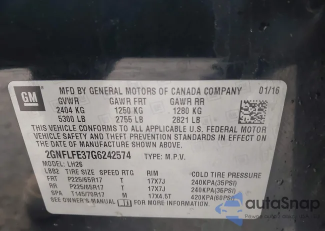 2GNFLFE37G6242574: 44094705