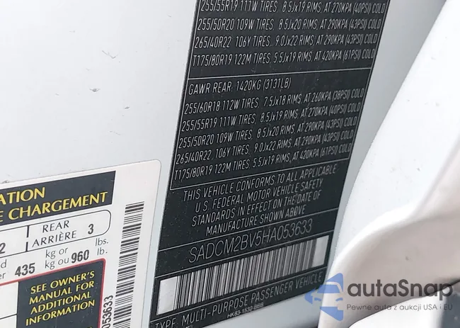 SADCM2BV5HA053633: 44094777