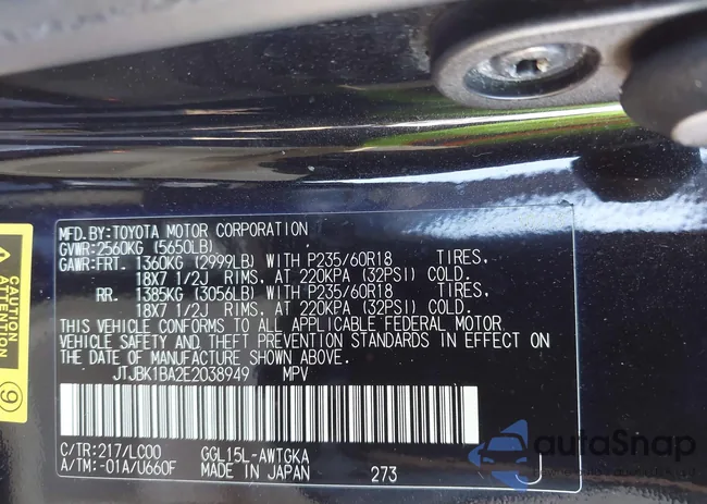 JTJBK1BA2E2038949: 44094903