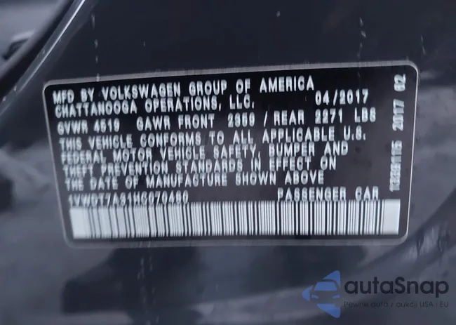 1VWDT7A31HC070480: 44095007