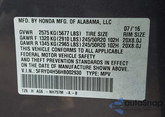 5FRYD4H56HB002930: 44095090