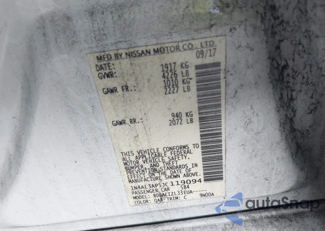 1N4AL3AP5JC119094: 44095093