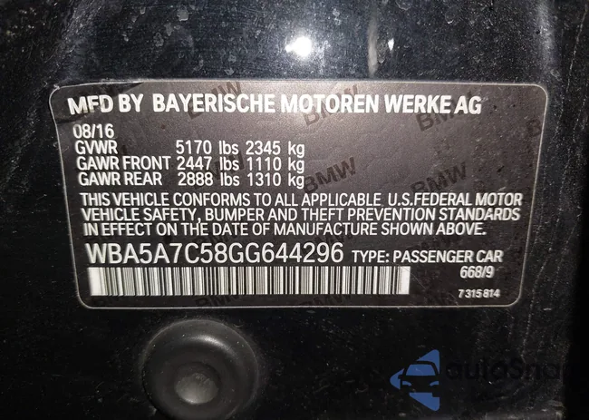 WBA5A7C58GG644296: 44095130