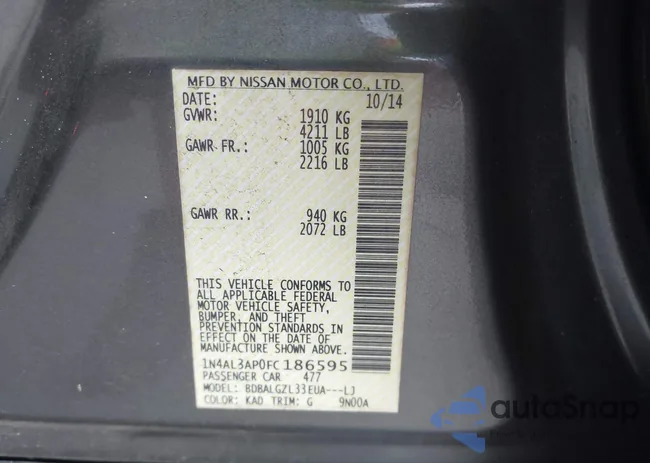 1N4AL3AP0FC186595: 44095145