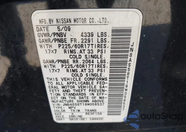 JN8AS58T19W056537: 44094151