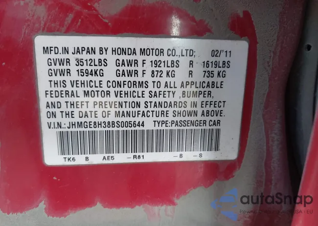 JHMGE8H38BS005644: 44094158