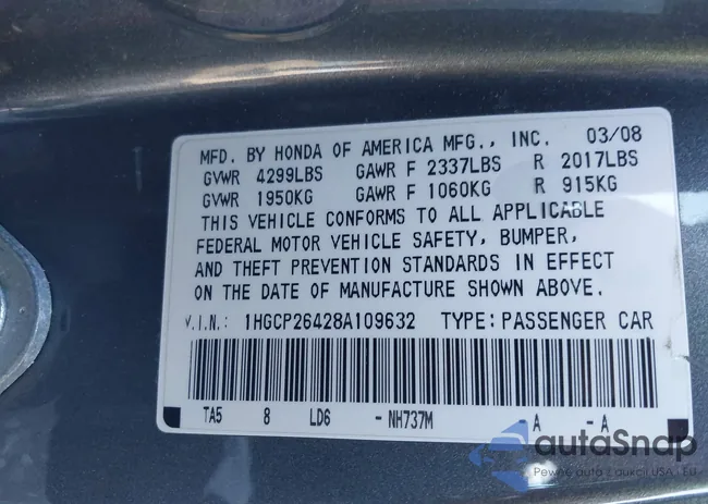 1HGCP26428A109632: 44094214