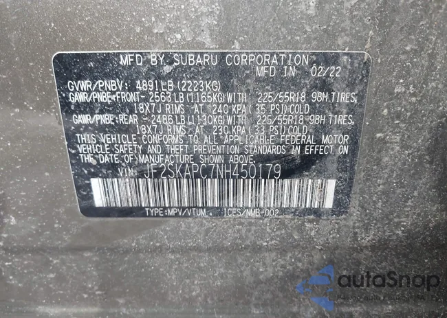 JF2SKAPC7NH450179: 44094268