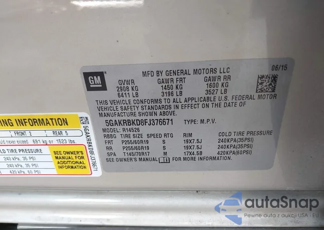 5GAKRBKD8FJ376671: 44094283