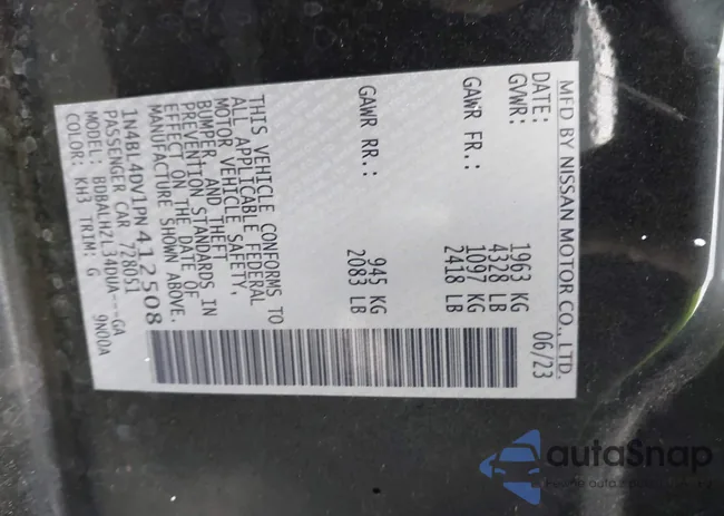 1N4BL4DV1PN412508: 44094299