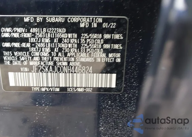 JF2SKAJC0NH446824: 44094365