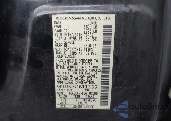 5N1AR18U67C611355: 44094429