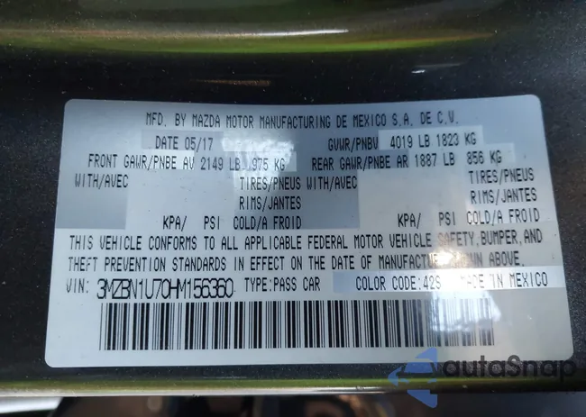 3MZBN1U70HM156360: 44094460