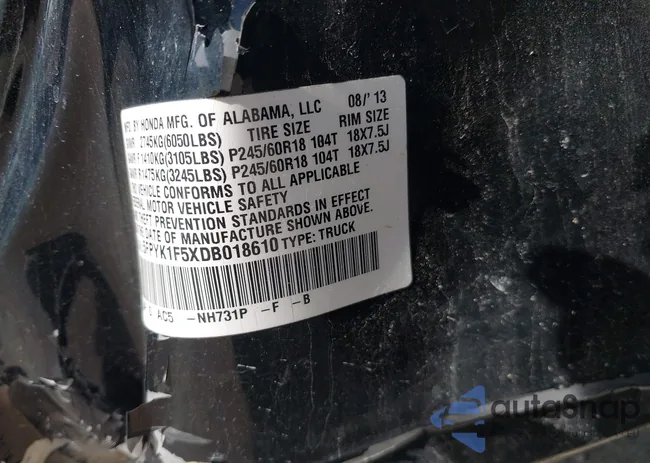 5FPYK1F5XDB018610: 44094488