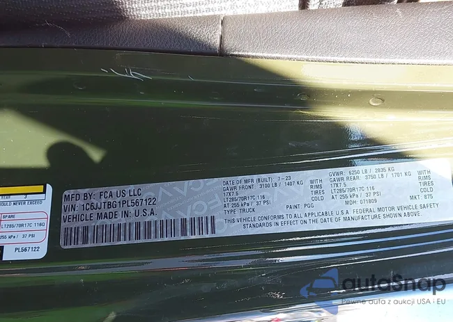 1C6JJTBG1PL567122: 44094501