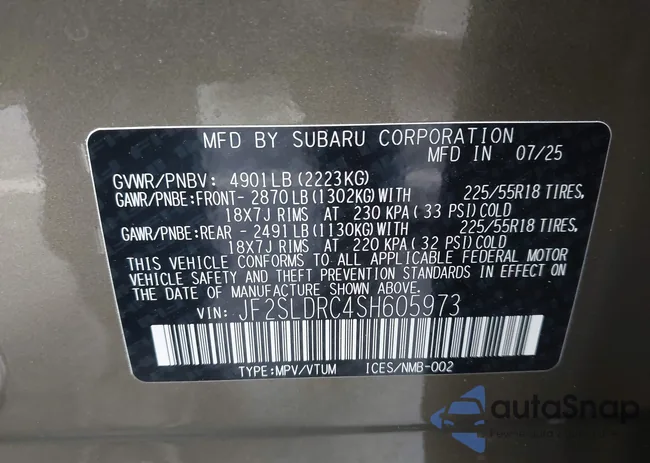 JF2SLDRC4SH605973: 44094535