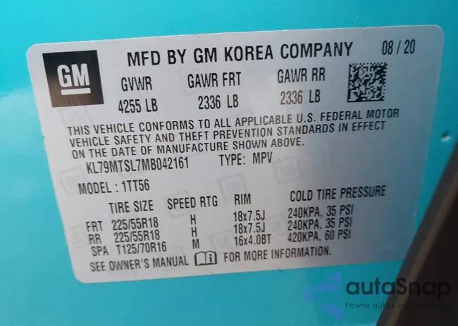 KL79MTSL7MB042161: 44094536