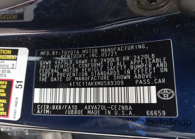 4T1C11AKXMU589309: 44095932