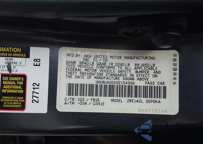 1NXBU40E69Z154956: 44095958