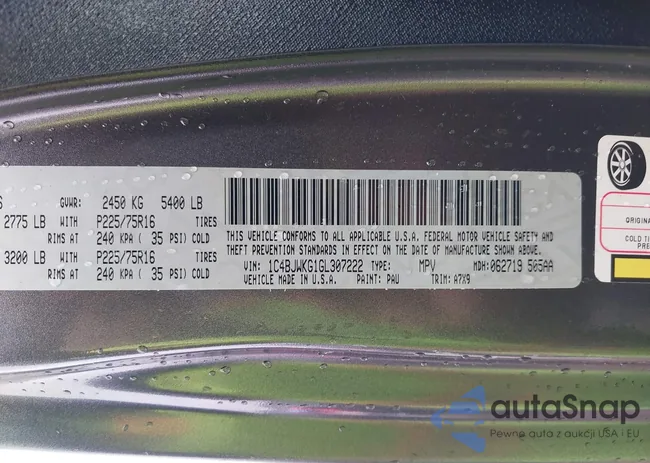 1C4BJWKG1GL307222: 44095148