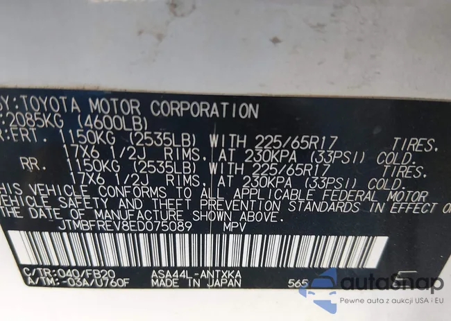 JTMBFREV8ED075089: 44095183