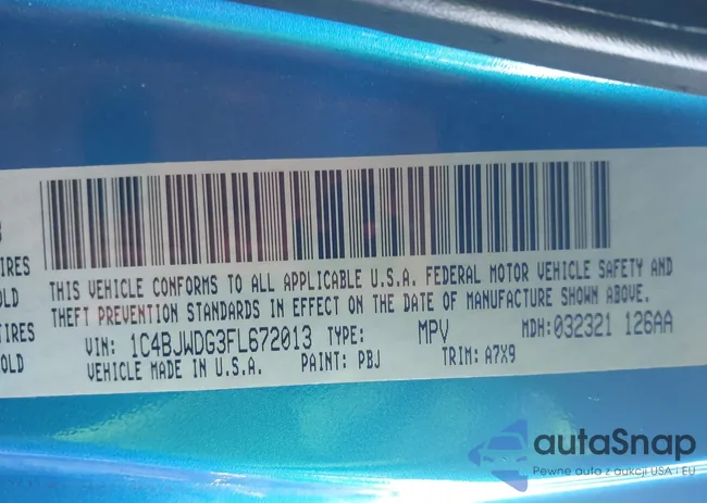 1C4BJWDG3FL672013: 44095270