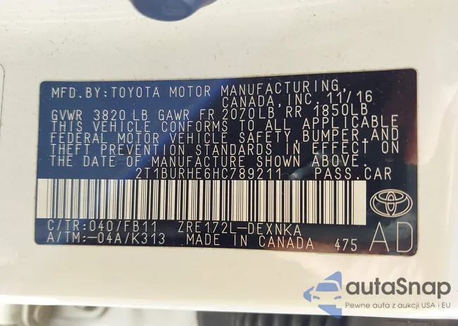 2T1BURHE6HC789211: 44095380