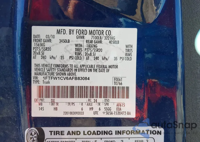 1FTFW1CV6AFB83084: 44095389