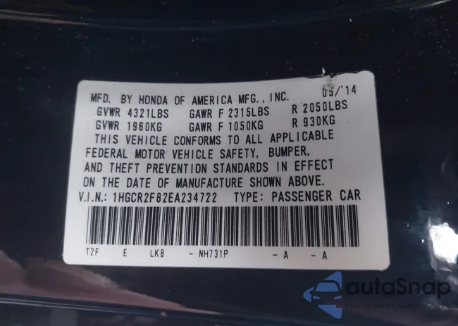 1HGCR2F82EA234722: 44095437