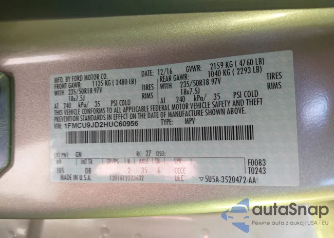 1FMCU9JD2HUC60956: 44095501