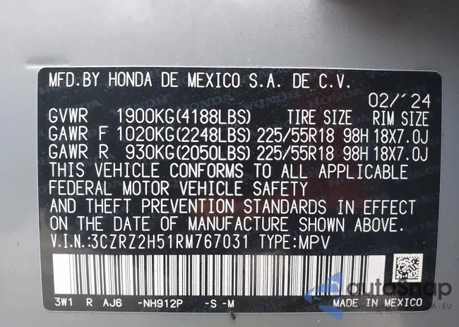 3CZRZ2H51RM767031: 44095505
