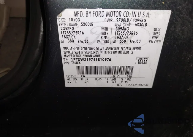 1FTSW31P74EB10976: 44096555