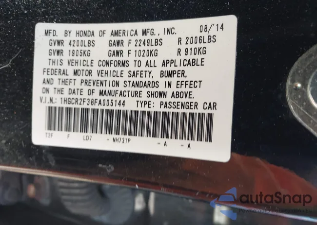 1HGCR2F38FA005144: 44096559