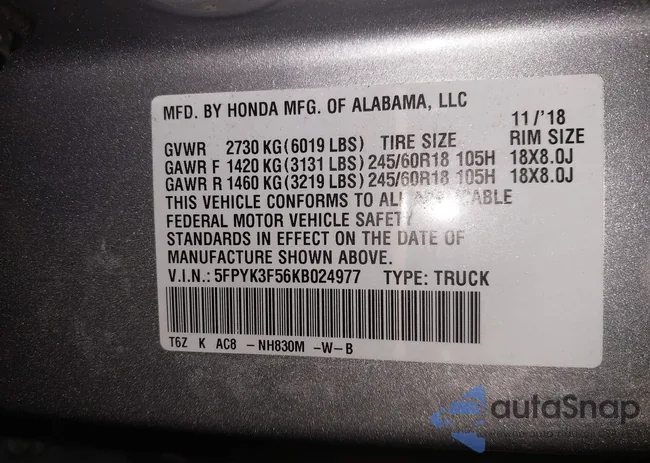 5FPYK3F56KB024977: 44096652