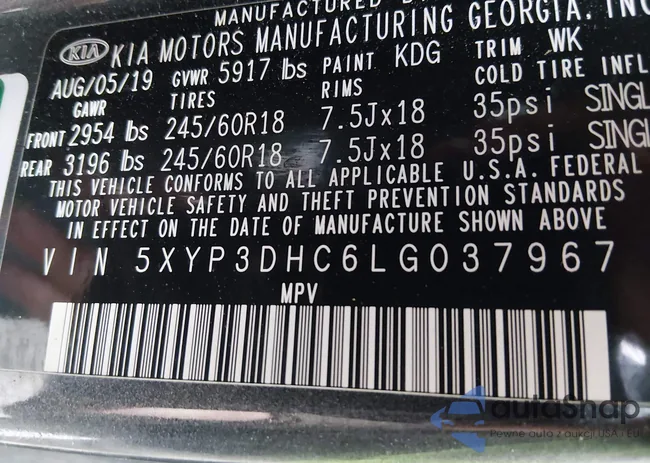 5XYP3DHC6LG037967: 44096746