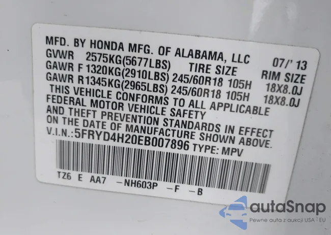 5FRYD4H20EB007896: 44096872