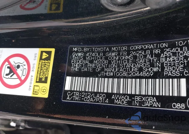 JTHBW1GG8E2044869: 44096917