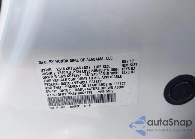 5FNYF5H69HB024379: 44096955