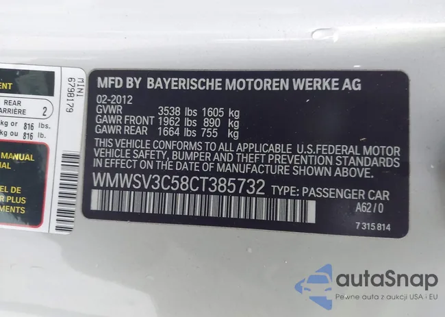 WMWSV3C58CT385732: 44096962