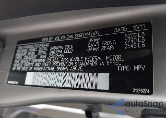 YV4952DL7C2270440: 44097002