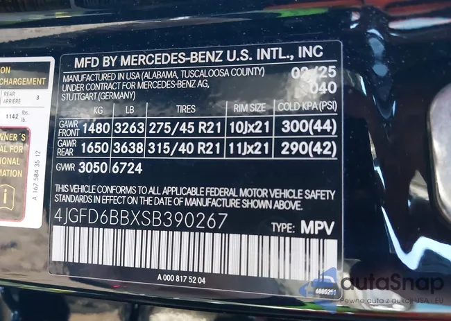 4JGFD6BBXSB390267: 44097053